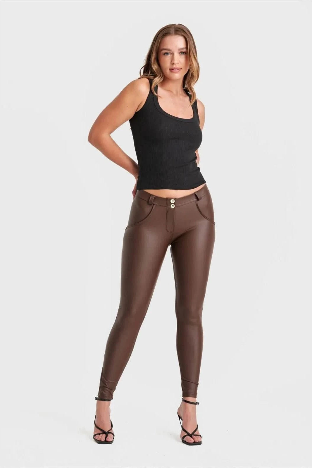 WR.UP® Faux Leather - Mid Rise - Full Length - Chocolate 3