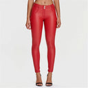 WRUP Faux Leather - Mid Rise - Full Length - Red