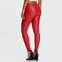 WRUP Faux Leather - Mid Rise - Full Length - Red