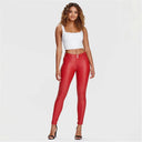 WRUP Faux Leather - Mid Rise - Full Length - Red