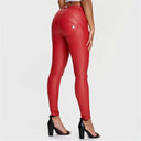 WRUP Faux Leather - Mid Rise - Full Length - Red