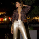 WRUP Faux Leather - Super High Waisted - Full Length - Gold