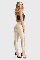 WRUP Faux Leather - Super High Waisted - Full Length - Gold