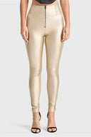 WRUP Faux Leather - Super High Waisted - Full Length - Gold