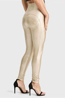 WRUP Faux Leather - Super High Waisted - Full Length - Gold