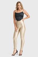 WRUP Faux Leather - Super High Waisted - Full Length - Gold