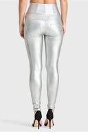 WRUP Faux Leather - Super High Waisted - Full Length - Silver