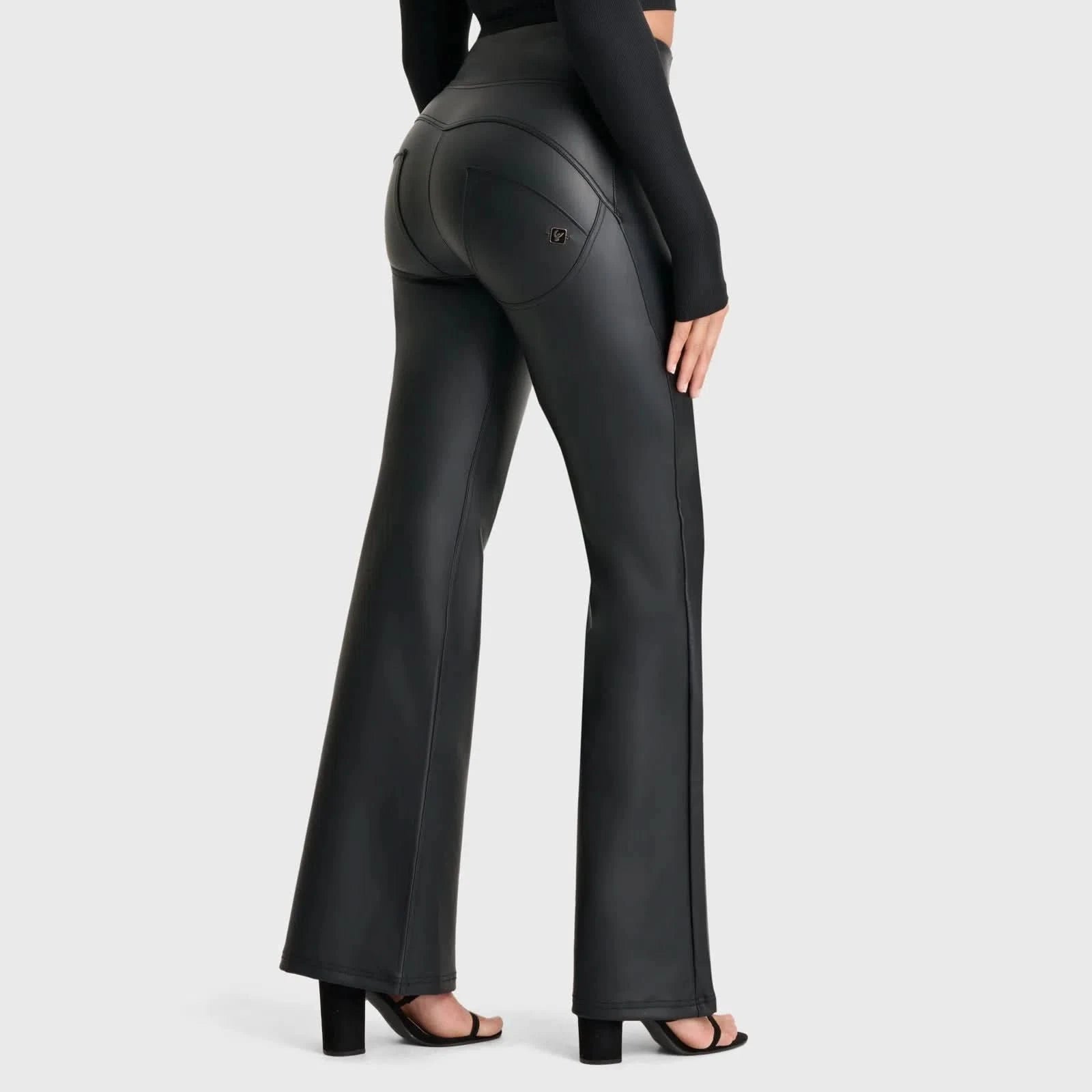 WRUP Faux Leather Super High Waisted Super Flare