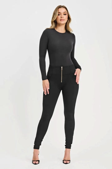 WRUP Fleece Lined Fashion - High Waisted - Full Length - Black