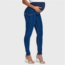 WRUP Maternity Denim - Full Length - Dark Blue + Yellow Stitching