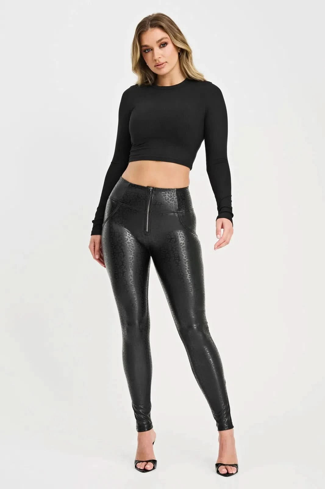 WR.UP® Panther Faux Leather - High Waisted - Full Length - Black 2