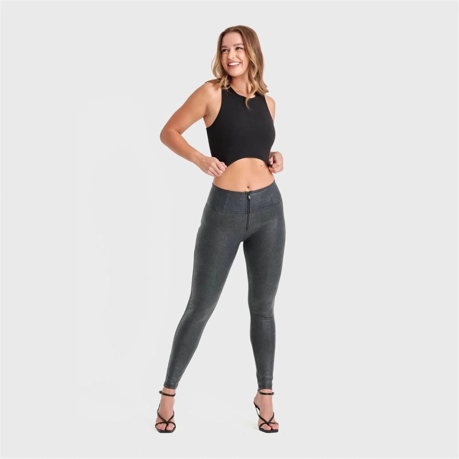 WR.UP® Snake Skin - High Waisted - Full Length - Black 2