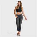 WRUP SNUG Jeans - High Waisted - 7/8 Length - Black + Black Stitching