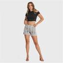 WRUP SNUG Jeans Limited Edition - High Waisted - Shorts - Grey + Black Stitching