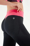 WRUP Sport FREDDY MOV - Mid Rise - 7/8 Length - Black + Pink