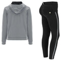 WRUP Tracksuit with Lurex Sweatshirt - Mid waist - Ankle Length - Lurex Silver + Black