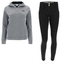 WRUP Tracksuit with Lurex Sweatshirt - Mid waist - Ankle Length - Lurex Silver + Black