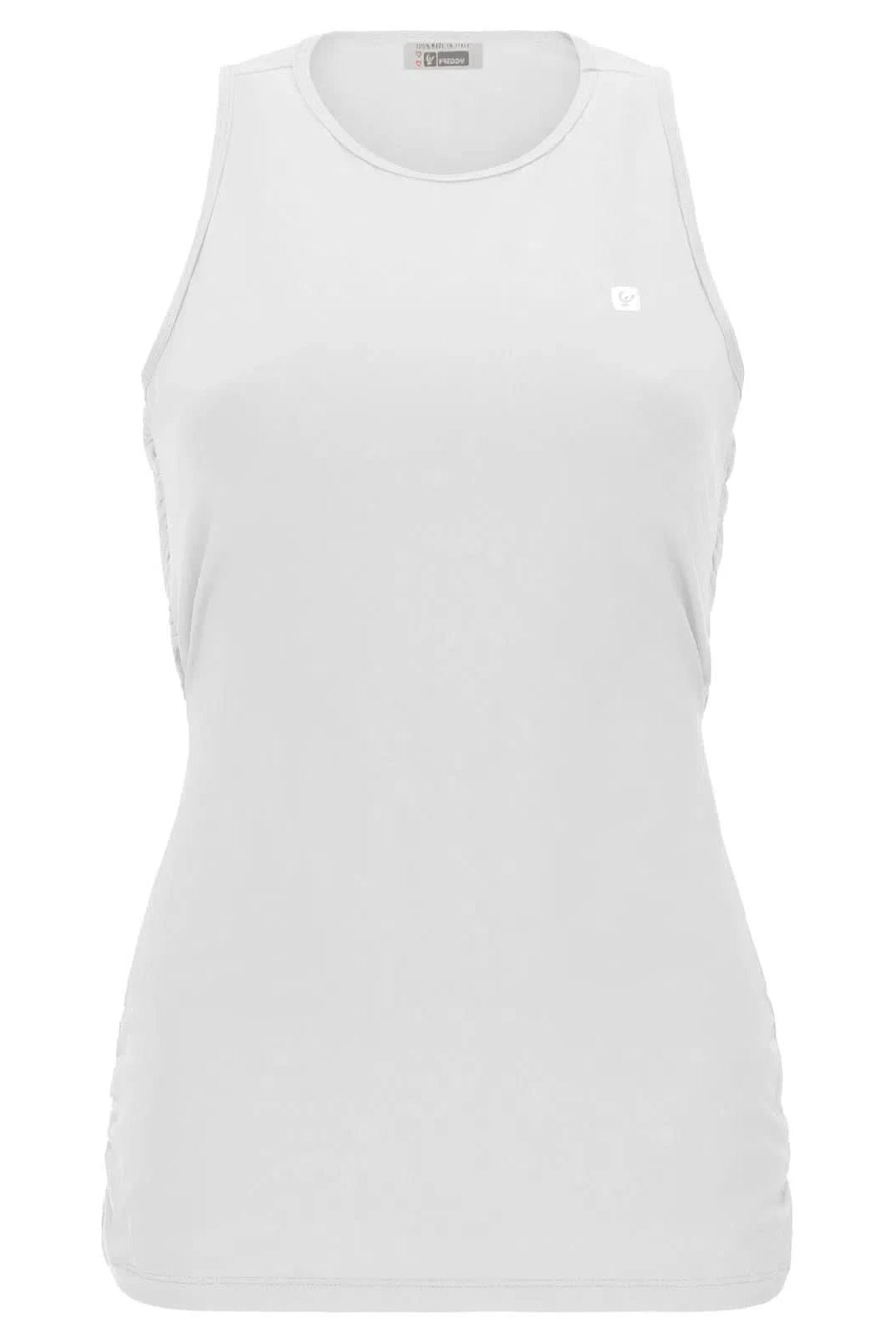 Yoga tank top with a criss cross back - White 3