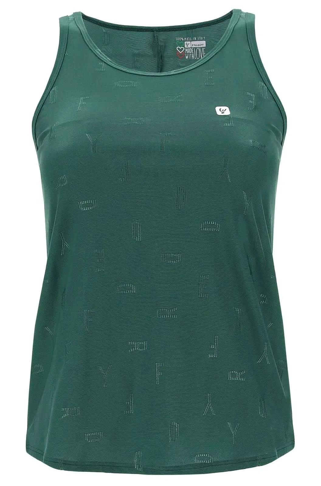 Yoga tank top with a gathered back - Green