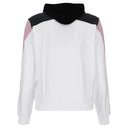 Zip Up Hoodie - White + Mauve Sleeve