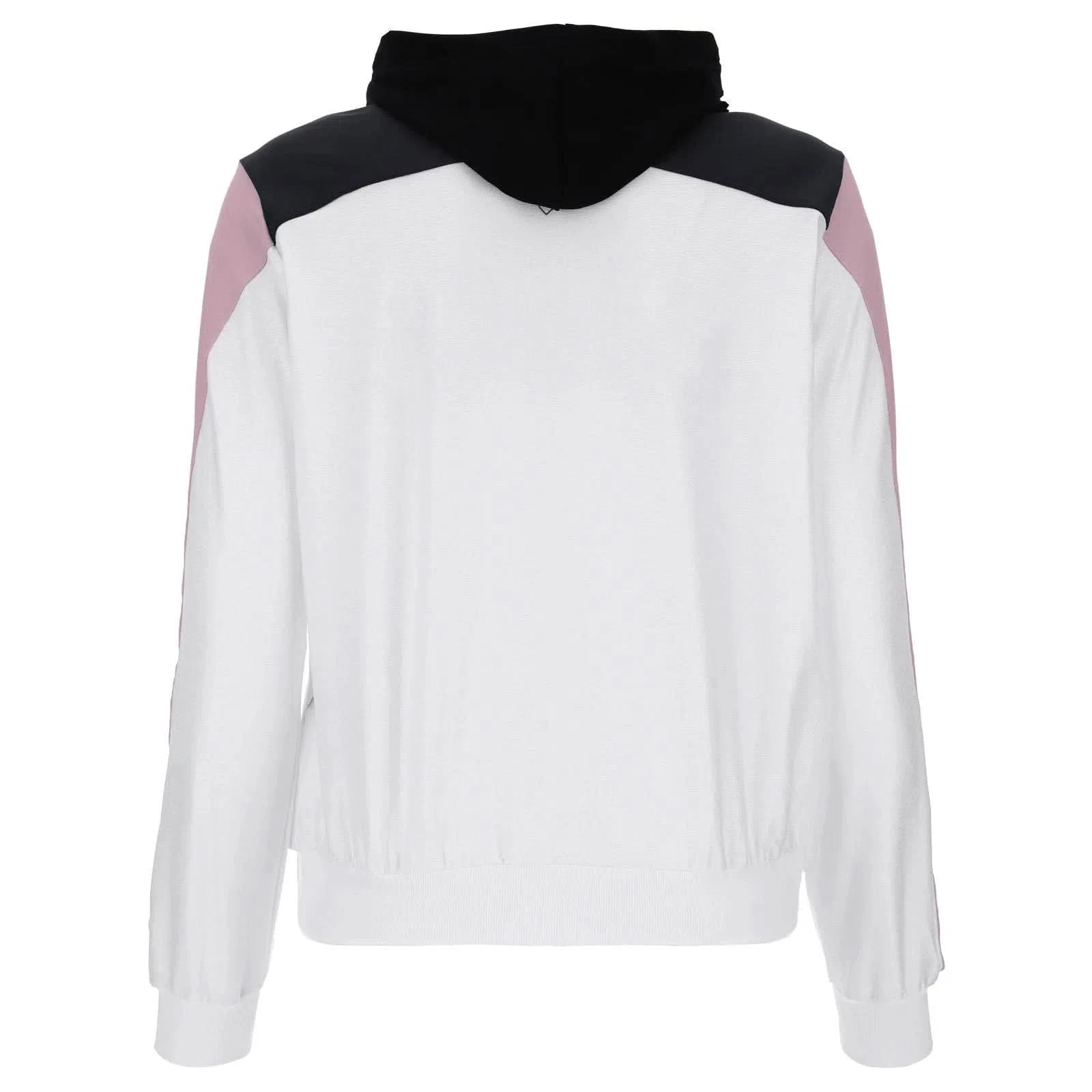 Zip Up Hoodie - White + Mauve Sleeve 2