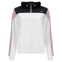 Zip Up Hoodie - White + Mauve Sleeve