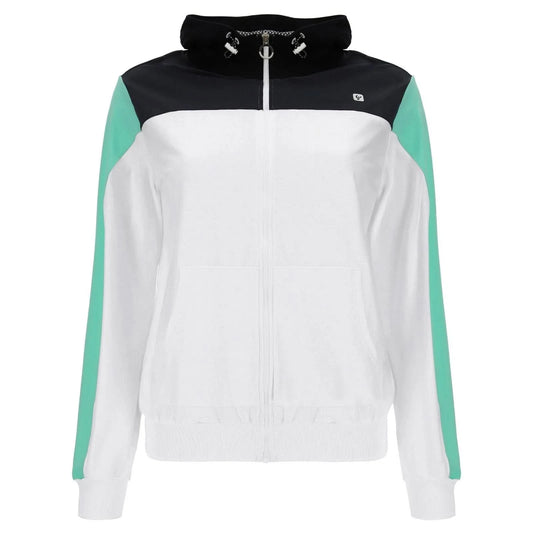 Zip Up Hoodie - White + Mint Sleeve