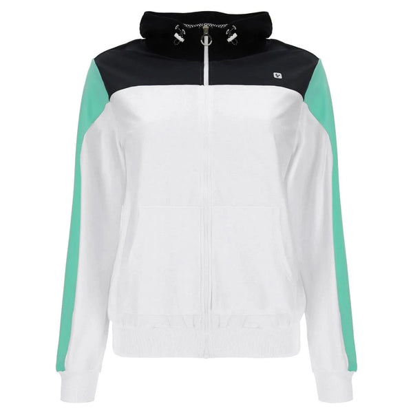 Zip Up Hoodie - White + Mint Sleeve