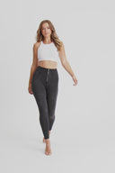 WRUP Biker Denim - Super High Waisted - 7/8 Length - Black + Black Stitching