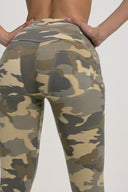 WRUP Fashion 3 Button - High Waisted - 7/8 Length - Sand Camo