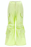 Cargo Trousers - High Waisted - Full Length - Lime Green 6