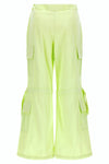 Cargo Trousers - High Waisted - Full Length - Lime Green 7