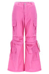 Cargo Trousers - High Waisted - Full Length - Pink 5