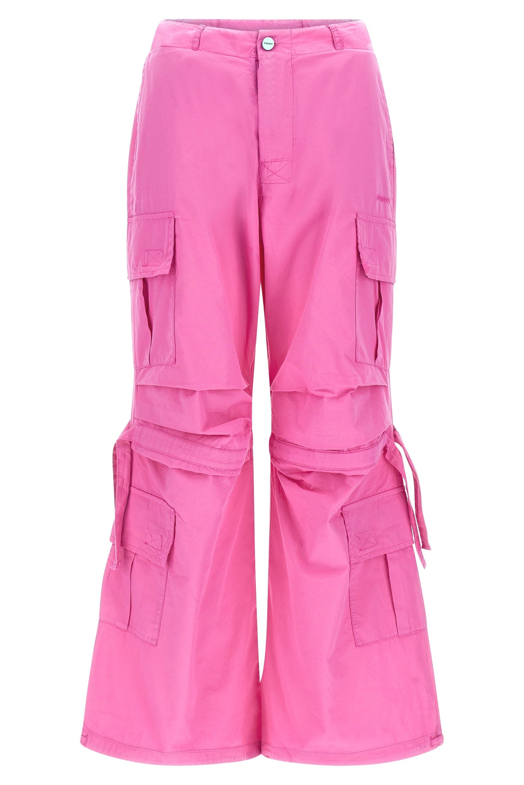 Cargo Trousers - High Waisted - Full Length - Pink 5