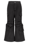 Cargo Trousers - High Waisted - Full Length - Black 7