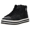 Women's Faux Leather High Top Shoes - Black 1