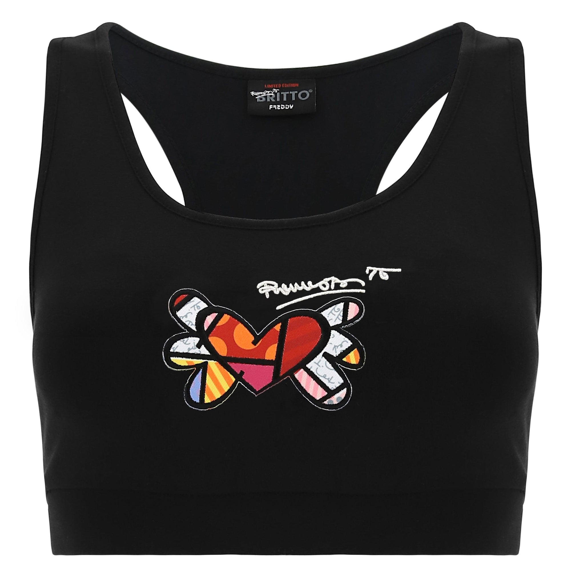 Top with a winged heart patch - Black 1