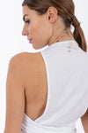 Yoga tank top with a criss cross back - White 2