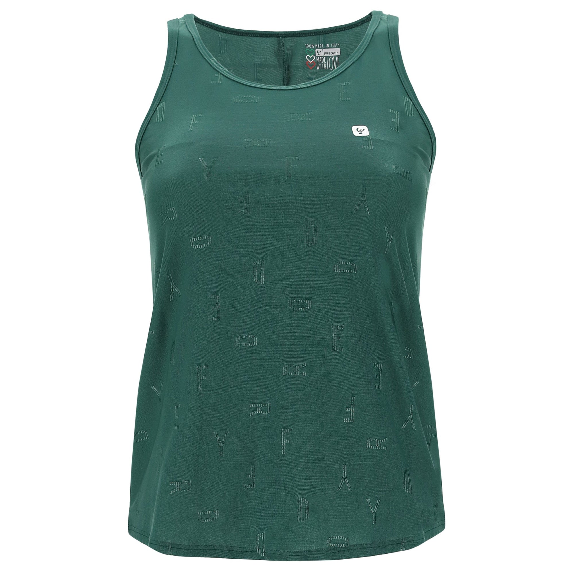 Yoga tank top with a gathered back - Green 1