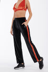 Tracksuit Relaxed Fit Chenille - High Waisted - Full Length - Black + Orange 3