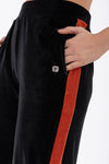 Tracksuit Relaxed Fit Chenille - High Waisted - Full Length - Black + Orange 5