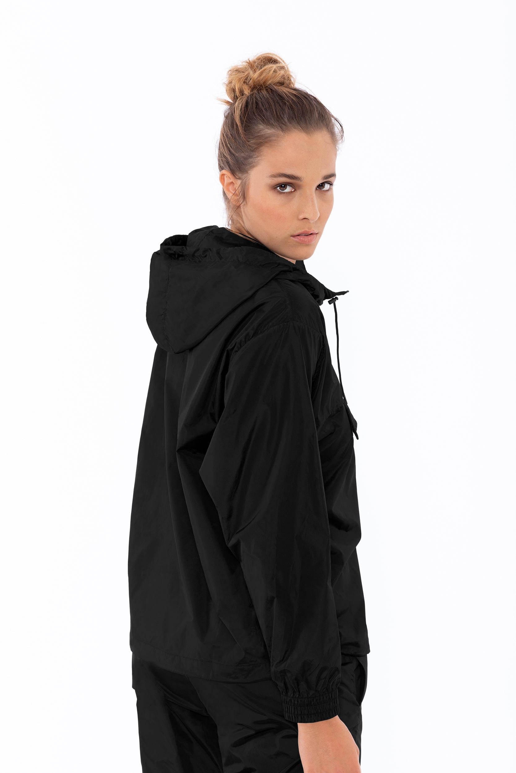 Nylon Jacket with Hood - Black + FREDDY Text 3