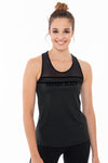 Breathable Tank Top with Tulle Inserts - Black 1