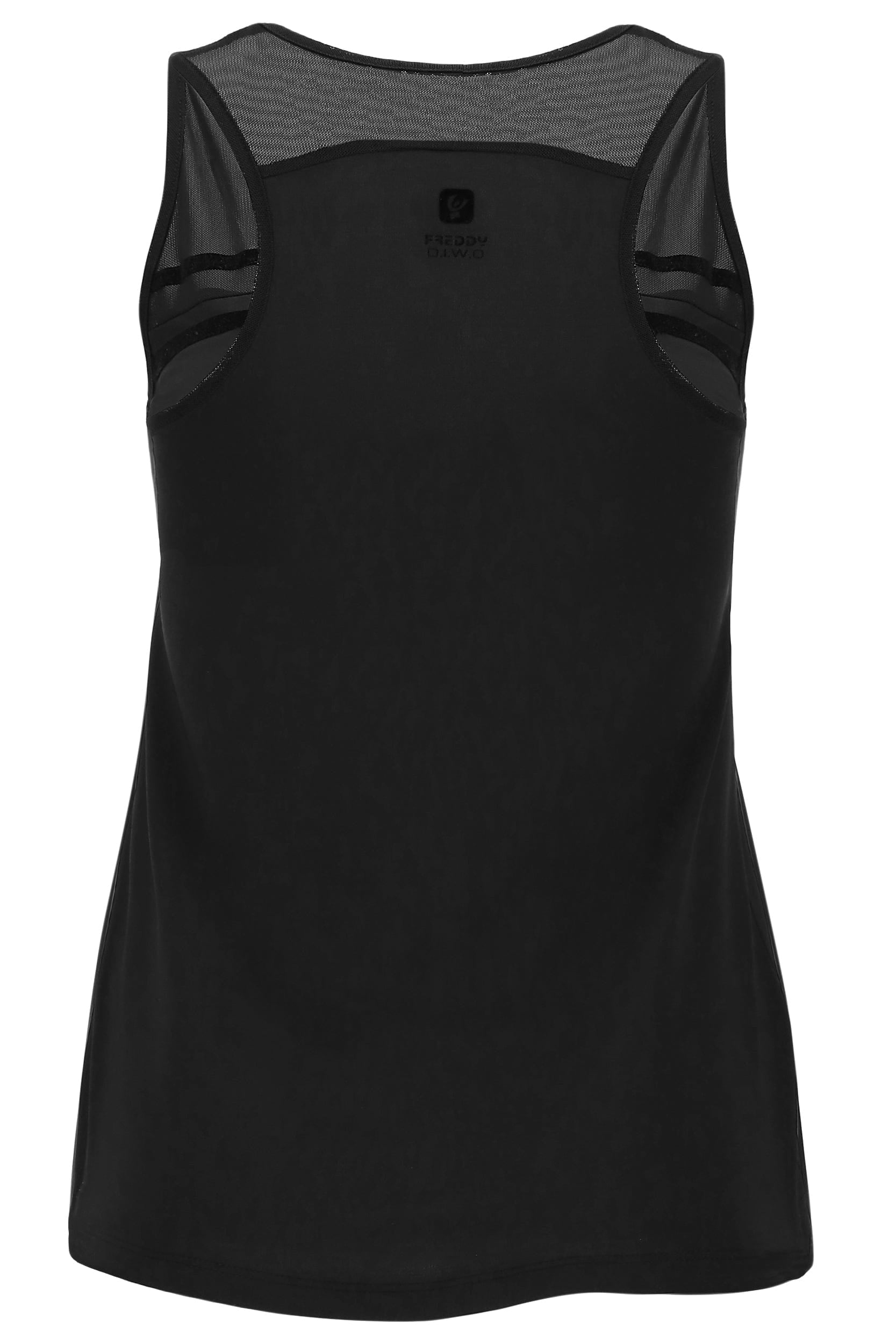 Breathable Tank Top with Tulle Inserts - Black 4