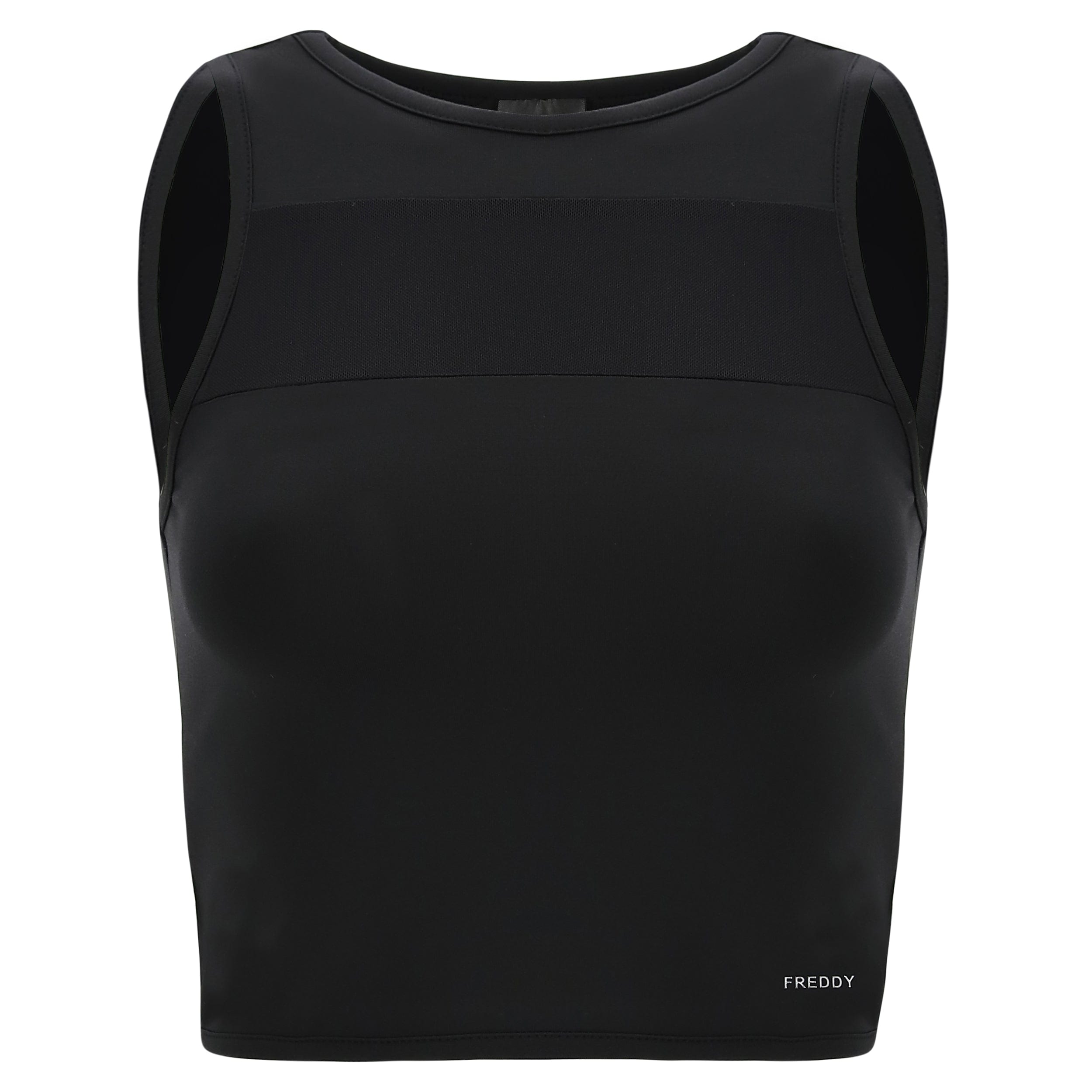 Crop top with Tulle Insert - Black 3