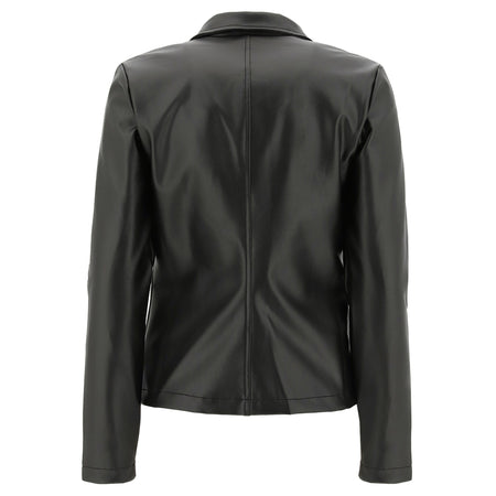 Faux Leather Blazer - Black 2