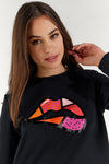 Sweatshirt with Lips - Romero Britto Collection - Black 2