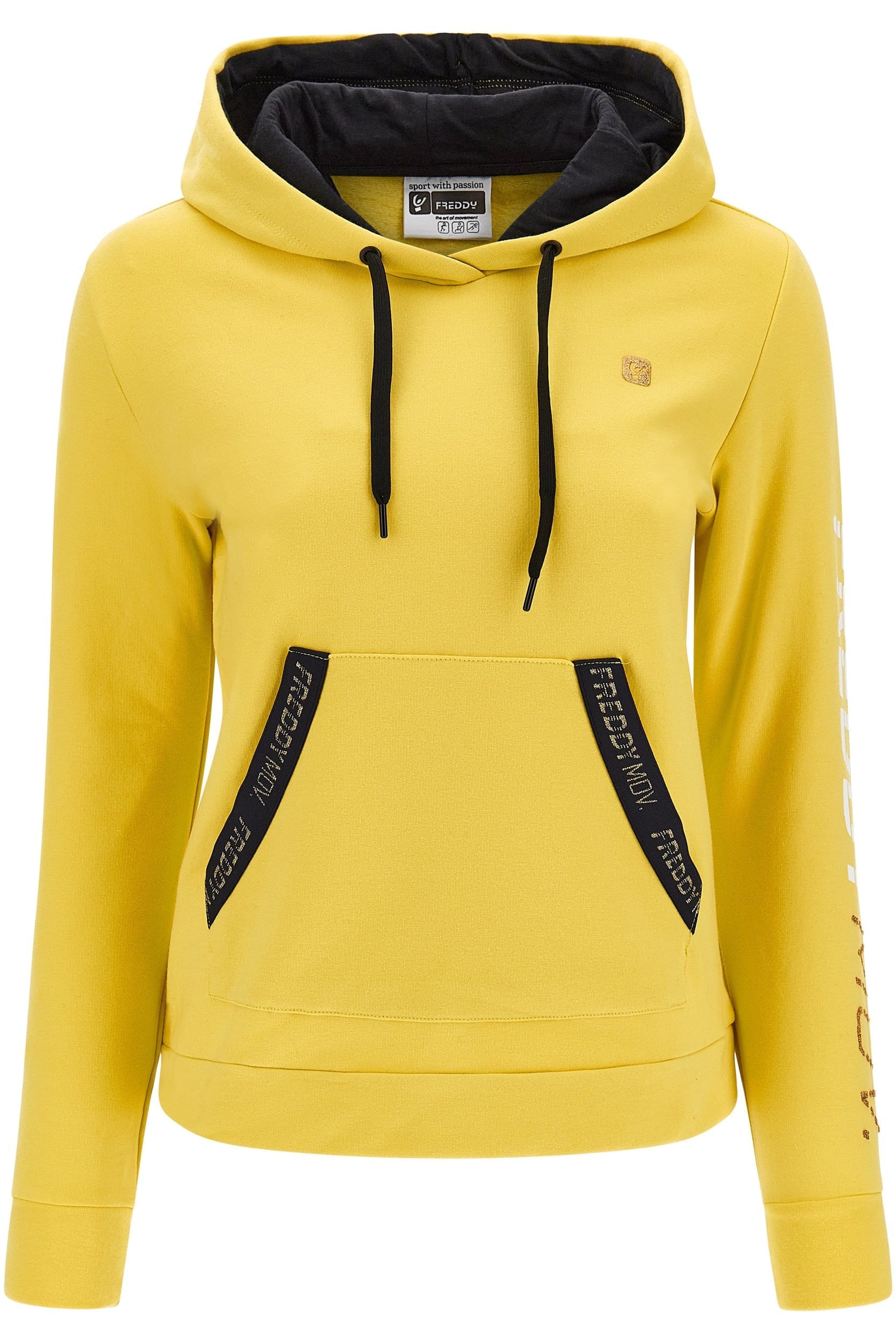 Sweatshirt with hood - Yellow + Gold glitter details 1
