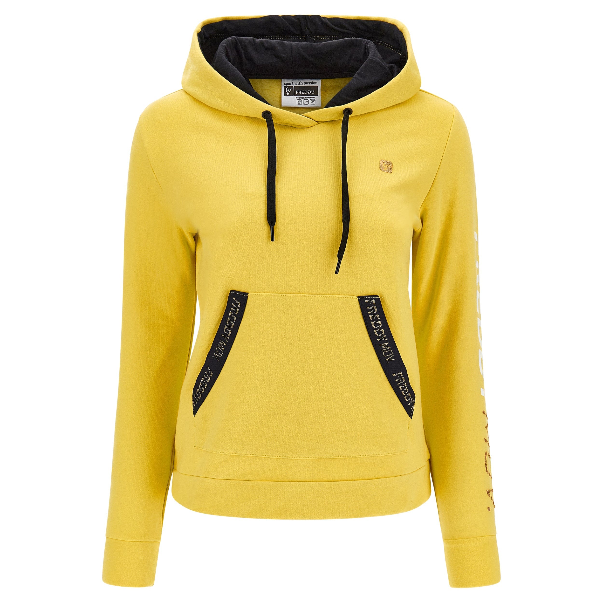 Sweatshirt with hood - Yellow + Gold glitter details 1