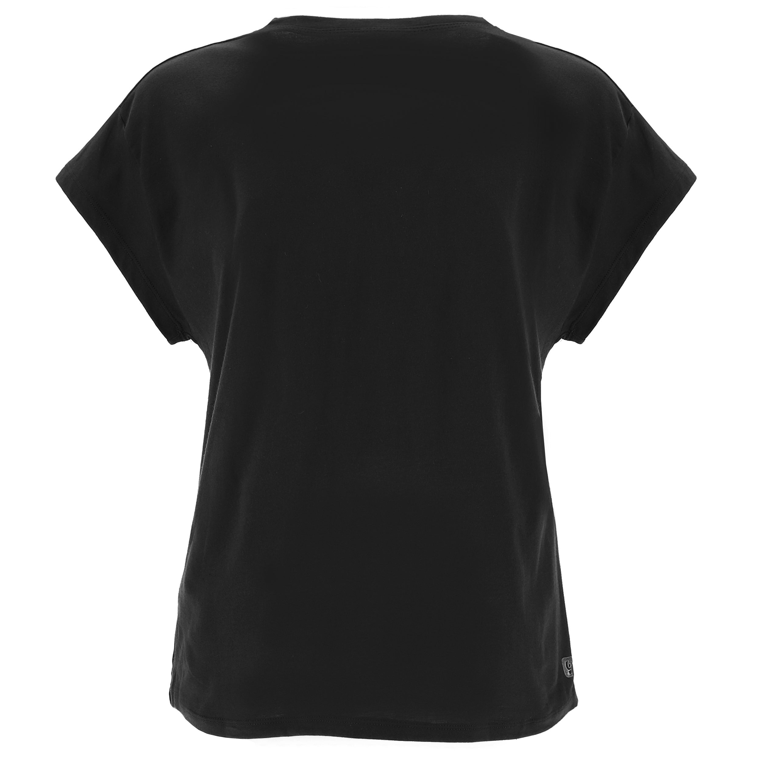 T Shirt with Ultrashort Sleeves - Black + Gold Glitter Print 2